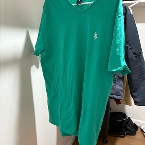 Green V-Neck Men's Shirt